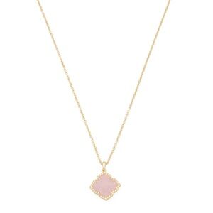 Kendra Scott gold Mallory rose quartz pendant necklace